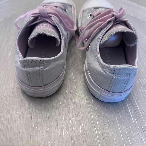 Converse silver metallic and light pink low tops size 2 - Picture 6 of 9